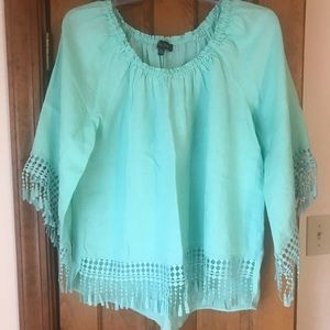 Melissa Page Teal Top